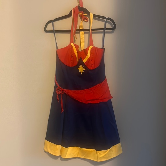 Her Universe | Dresses | Her Universe Captain Marvel Dress Size Medium Nwt  | Poshmark